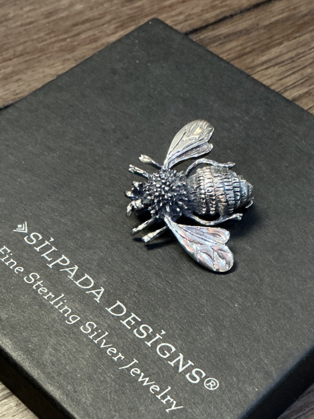 Silpada RARE Vintage Sterling Silver Bee Accent Pin - Silver